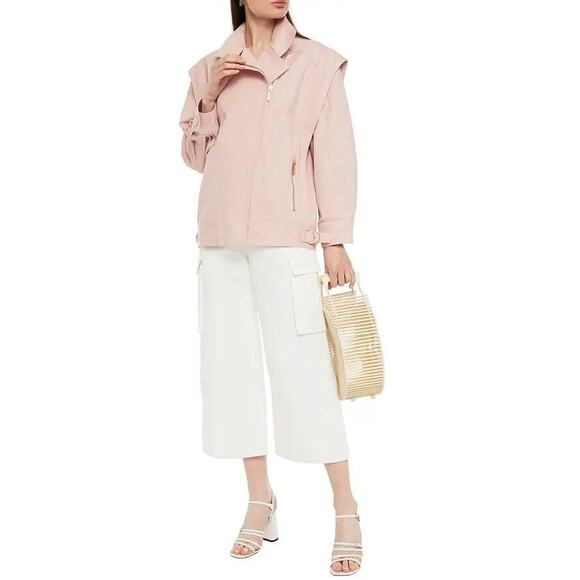 Zimmermann Cotton Blend Twill Wavelength Oversized Jacket Pink Women's Size 1 - Picture 1 of 6